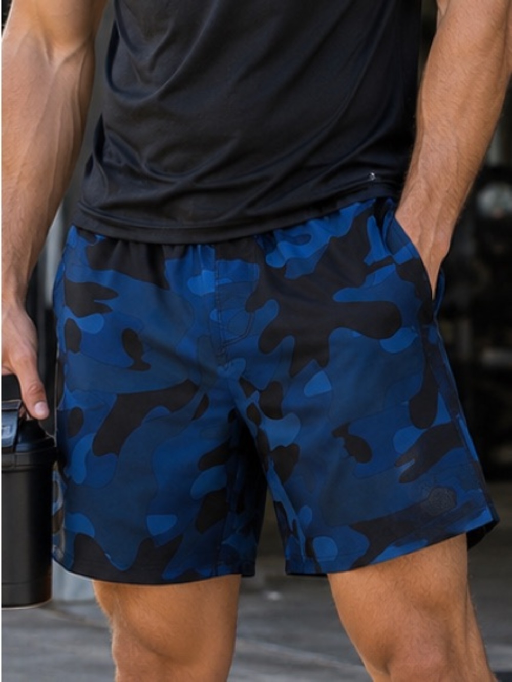ZYIA Active Blue Black Camo Athletic Shorts Men’s Training Gym